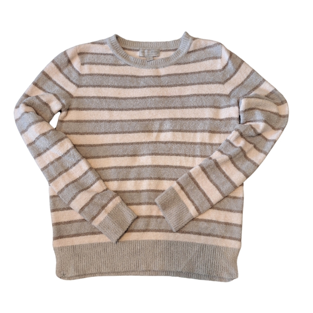 Barefoot Dreams Cozy Chic Lite Lurex Sweater, Striped, Size Small Style BDWCL18